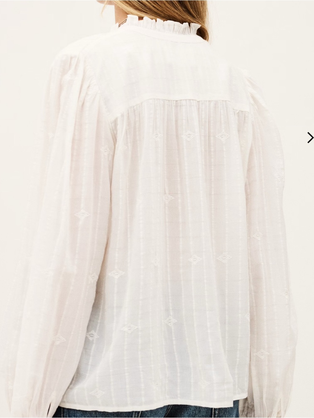 NWT Ba&sh Embroidered Off-White Melody Blouse - Picture 5 of 6